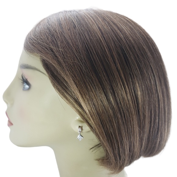 Vintage 18 Karat White Gold and Diamond Dangle Earrings #13164 - Picture 6 of 7